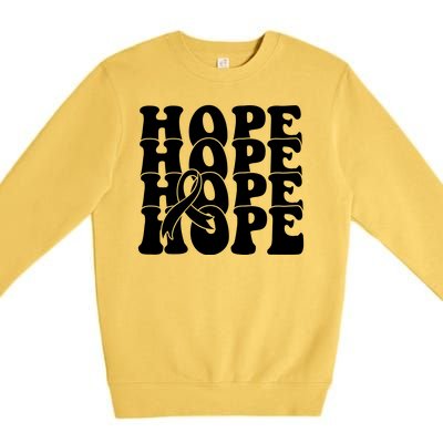 Hope Ribbon Breast Cancer Awareness Month Premium Crewneck Sweatshirt