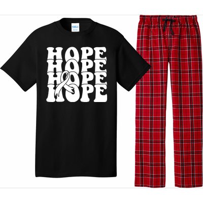 Hope Ribbon Breast Cancer Awareness Month Pajama Set