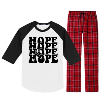 Hope Ribbon Breast Cancer Awareness Month Raglan Sleeve Pajama Set