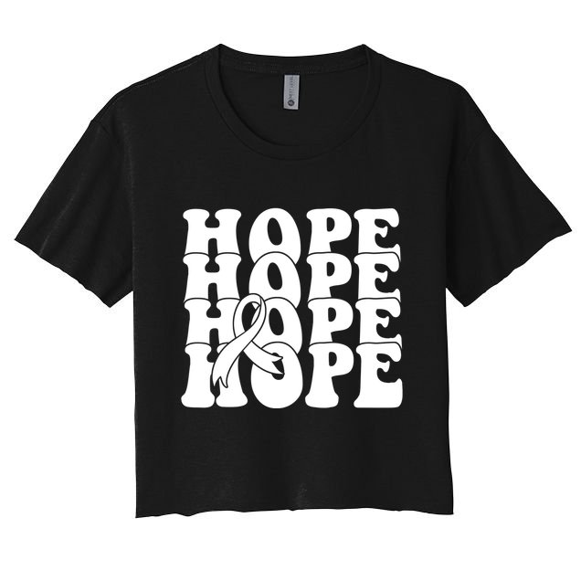 Hope Ribbon Breast Cancer Awareness Month Crop Top