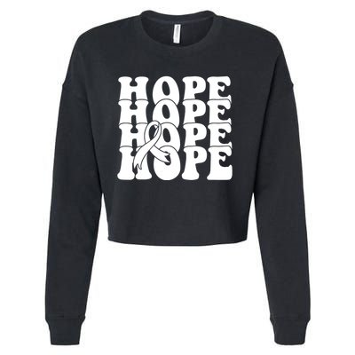 Hope Ribbon Breast Cancer Awareness Month Cropped Pullover Crew