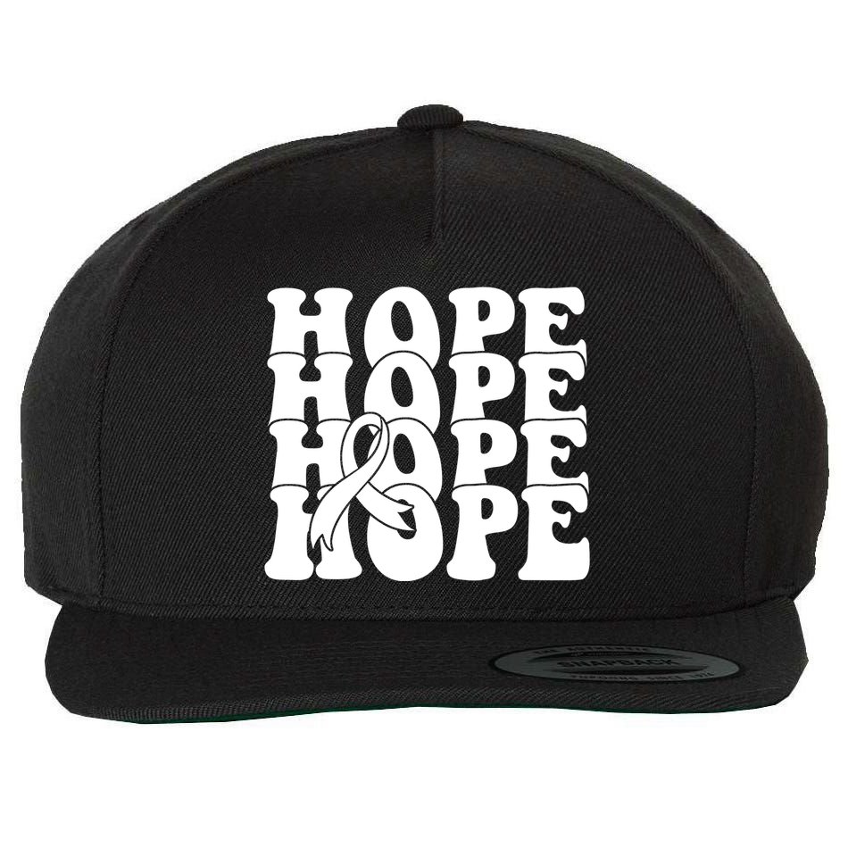 Hope Ribbon Breast Cancer Awareness Month Wool Snapback Cap
