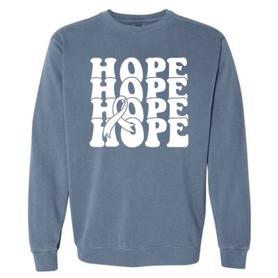 Hope Ribbon Breast Cancer Awareness Month Garment-Dyed Sweatshirt