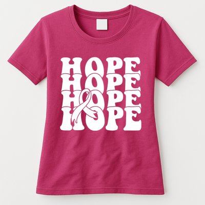 Hope Ribbon Breast Cancer Awareness Month Womens T-Shirt