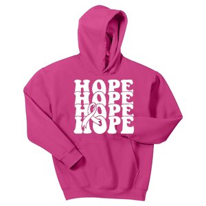 Hope Ribbon Breast Cancer Awareness Month Kids Hoodie