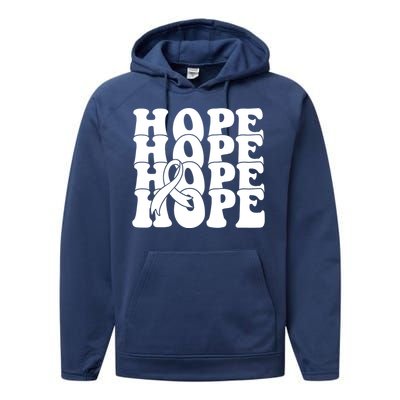 Hope Ribbon Breast Cancer Awareness Month Performance Fleece Hoodie