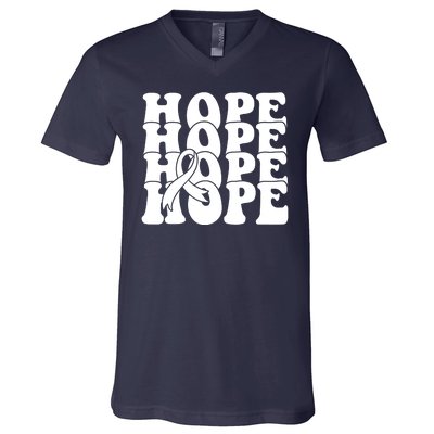 Hope Ribbon Breast Cancer Awareness Month V-Neck T-Shirt