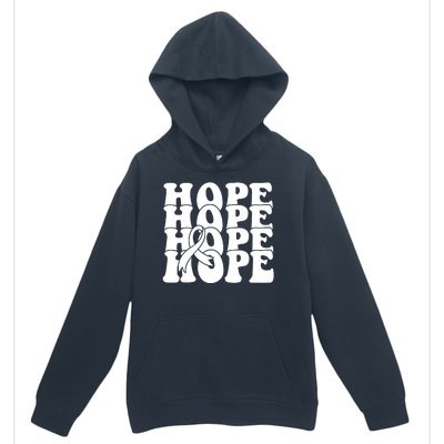 Hope Ribbon Breast Cancer Awareness Month Urban Pullover Hoodie