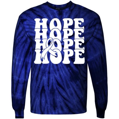 Hope Ribbon Breast Cancer Awareness Month Tie-Dye Long Sleeve Shirt