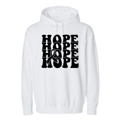 Hope Ribbon Breast Cancer Awareness Month Garment-Dyed Fleece Hoodie