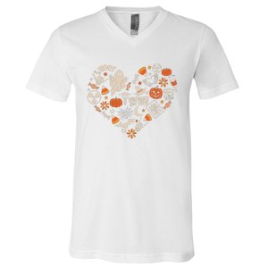 Halloween Radiology Boo Crew Heart Xray Tech Fall Autumn V-Neck T-Shirt