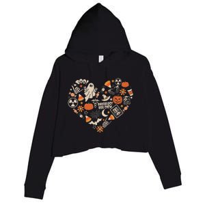 Halloween Radiology Boo Crew Heart Xray Tech Fall Autumn Crop Fleece Hoodie