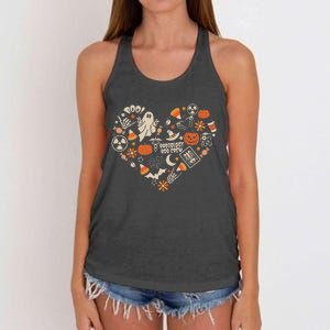 Halloween Radiology Boo Crew Heart Xray Tech Fall Autumn Women's Knotted Racerback Tank