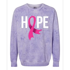 Hope Ribbon Breast Cancer Awareness Month Colorblast Crewneck Sweatshirt