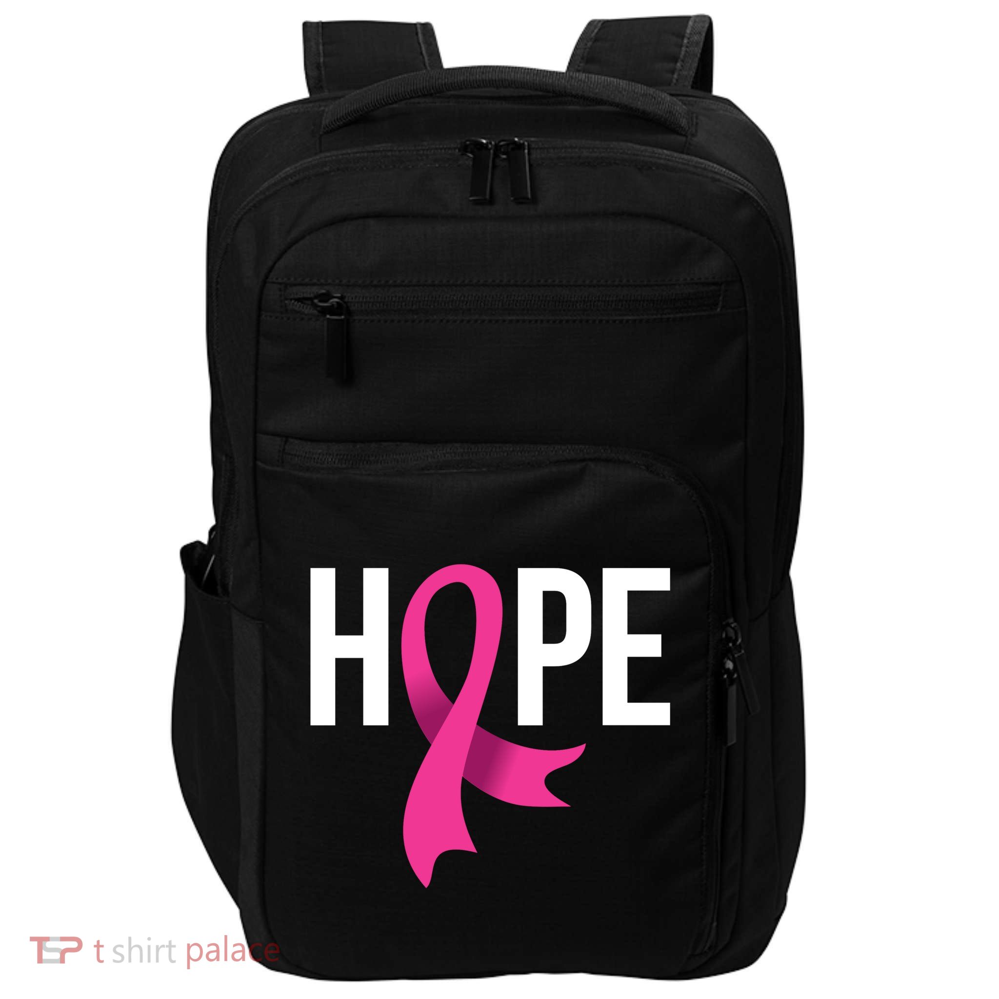 Hope Ribbon Breast Cancer Awareness Month Impact Tech Backpack