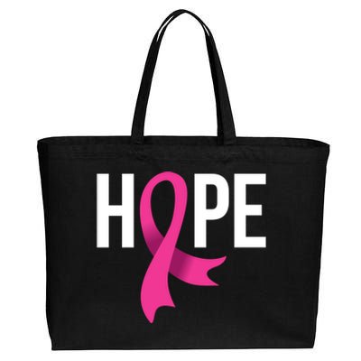 Hope Ribbon Breast Cancer Awareness Month Cotton Canvas Jumbo Tote