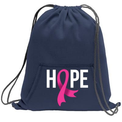 Hope Ribbon Breast Cancer Awareness Month Sweatshirt Cinch Pack Bag