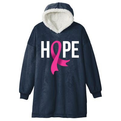 Hope Ribbon Breast Cancer Awareness Month Hooded Wearable Blanket