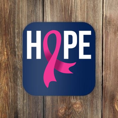 Hope Ribbon Breast Cancer Awareness Month Coaster