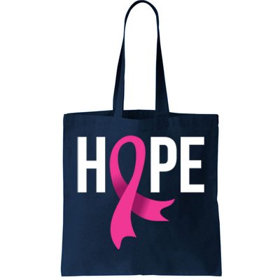 Hope Ribbon Breast Cancer Awareness Month Tote Bag