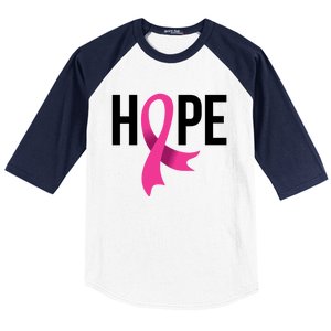 Hope Ribbon Breast Cancer Awareness Month Baseball Sleeve Shirt