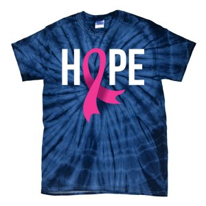 Hope Ribbon Breast Cancer Awareness Month Tie-Dye T-Shirt