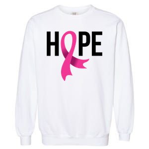 Hope Ribbon Breast Cancer Awareness Month Garment-Dyed Sweatshirt