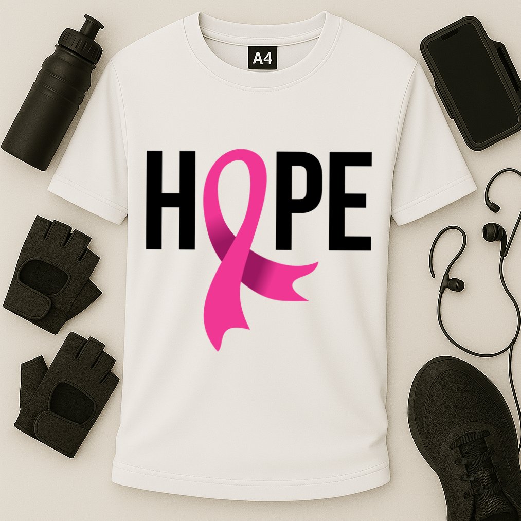 Hope Ribbon Breast Cancer Awareness Month Cooling Performance Crew T-Shirt