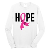 Hope Ribbon Breast Cancer Awareness Month Long Sleeve Shirt