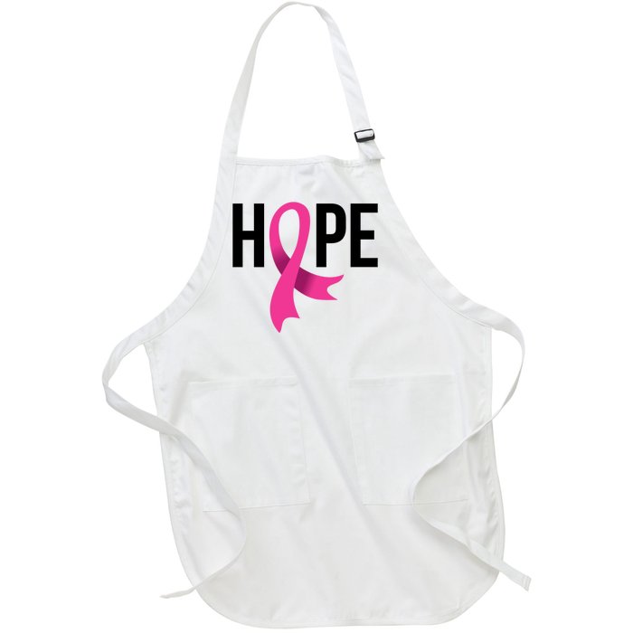 Hope Ribbon Breast Cancer Awareness Month Full-Length Apron With Pockets