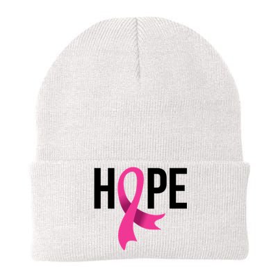 Hope Ribbon Breast Cancer Awareness Month Knit Cap Winter Beanie