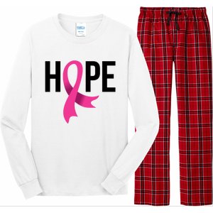 Hope Ribbon Breast Cancer Awareness Month Long Sleeve Pajama Set