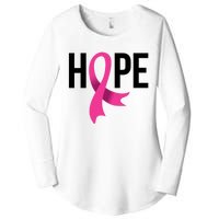 Hope Ribbon Breast Cancer Awareness Month Women's Perfect Tri Tunic Long Sleeve Shirt