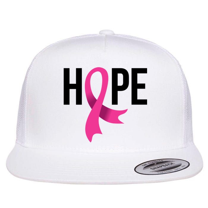 Hope Ribbon Breast Cancer Awareness Month Flat Bill Trucker Hat