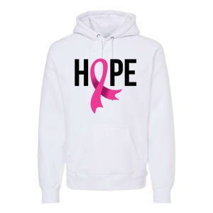 Hope Ribbon Breast Cancer Awareness Month Premium Hoodie