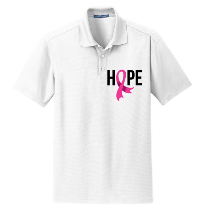 Hope Ribbon Breast Cancer Awareness Month Dry Zone Grid Polo