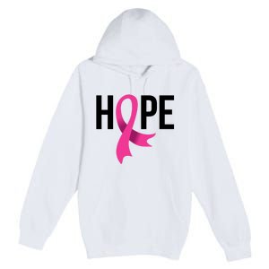 Hope Ribbon Breast Cancer Awareness Month Premium Pullover Hoodie