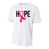 Hope Ribbon Breast Cancer Awareness Month Youth Performance Sprint T-Shirt