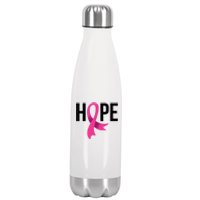 Hope Ribbon Breast Cancer Awareness Month Stainless Steel Insulated Water Bottle