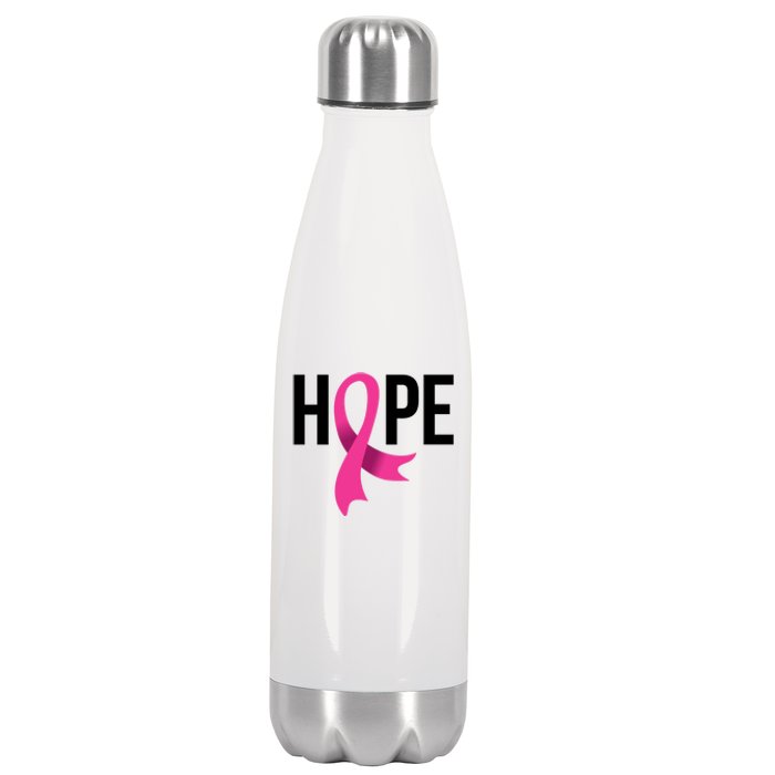 Hope Ribbon Breast Cancer Awareness Month Stainless Steel Insulated Water Bottle