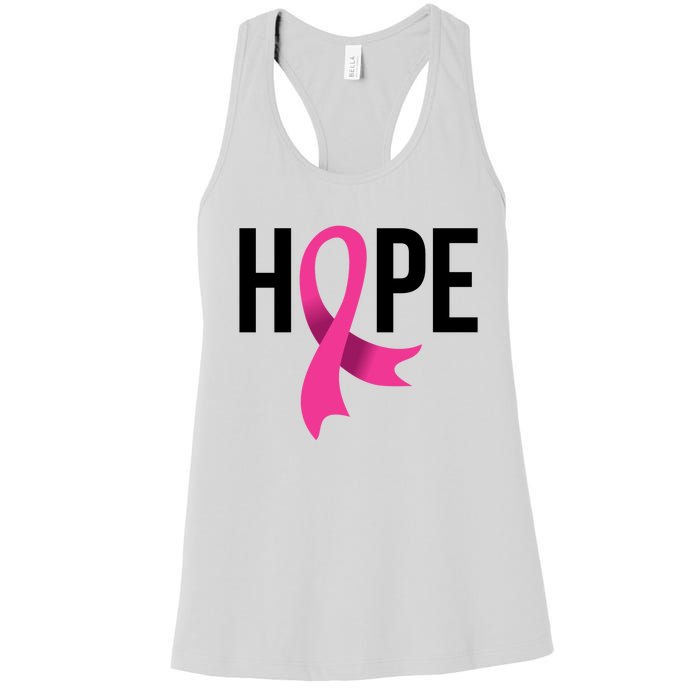 Hope Ribbon Breast Cancer Awareness Month Women's Racerback Tank