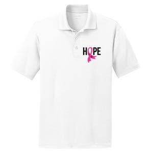 Hope Ribbon Breast Cancer Awareness Month PosiCharge RacerMesh Polo