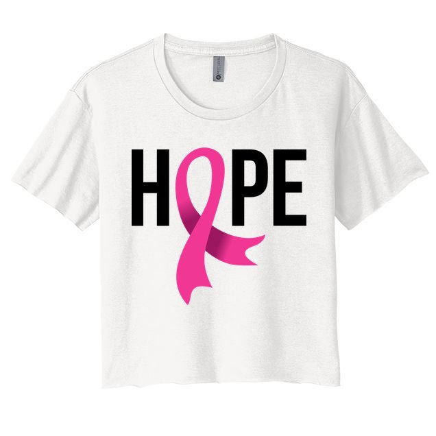 Hope Ribbon Breast Cancer Awareness Month Crop Top
