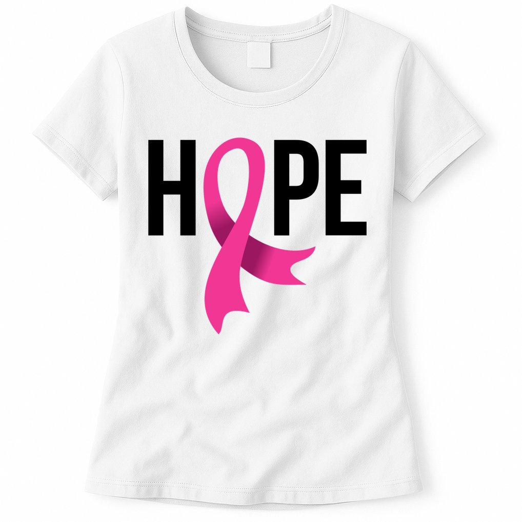 Hope Ribbon Breast Cancer Awareness Month Womens T-Shirt