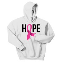 Hope Ribbon Breast Cancer Awareness Month Kids Hoodie