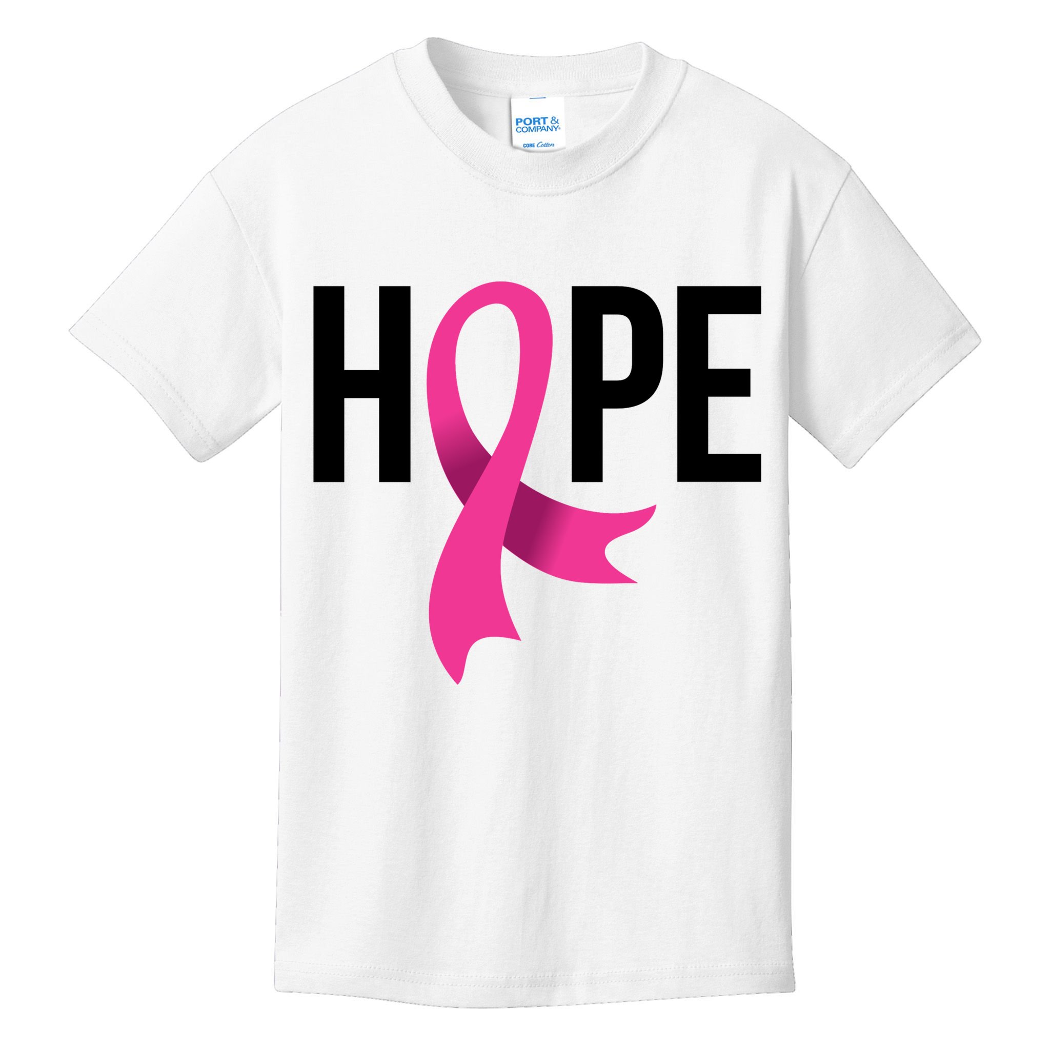 Hope Ribbon Breast Cancer Awareness Month Kids T-Shirt
