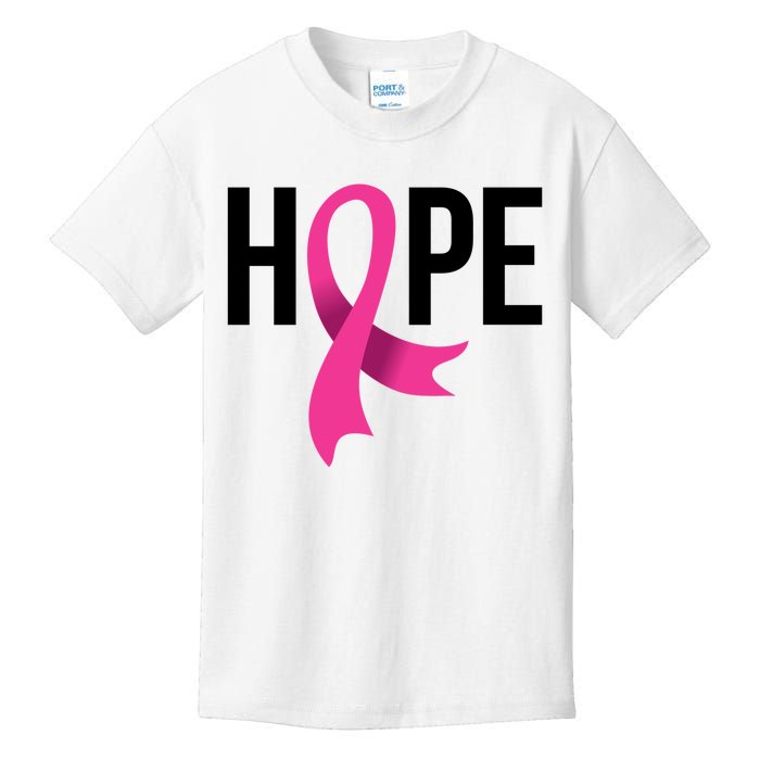 Hope Ribbon Breast Cancer Awareness Month Kids T-Shirt