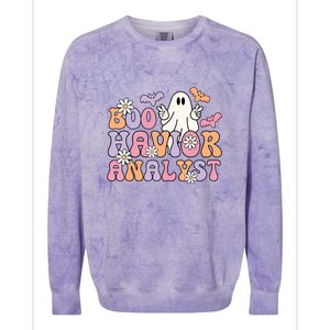 Halloween Retro Boo ABA Therapist BCBA Behavior Analyst Colorblast Crewneck Sweatshirt