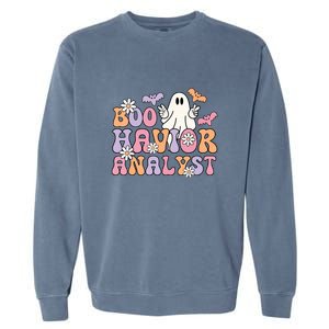 Halloween Retro Boo ABA Therapist BCBA Behavior Analyst Garment-Dyed Sweatshirt