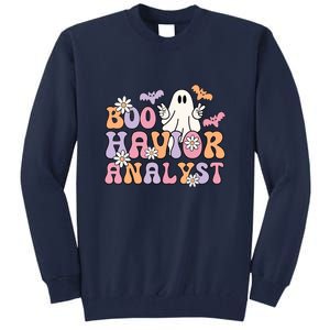 Halloween Retro Boo ABA Therapist BCBA Behavior Analyst Tall Sweatshirt